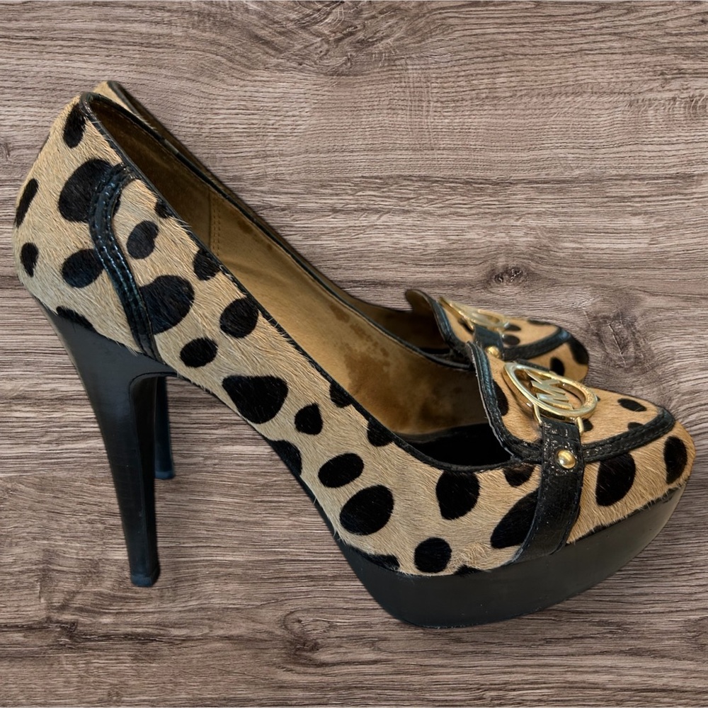Michael Kors Pumps Leopard - Cheetah Calf Hair Printed High Heels Sz 7  Nice! - Picture 12 of 13